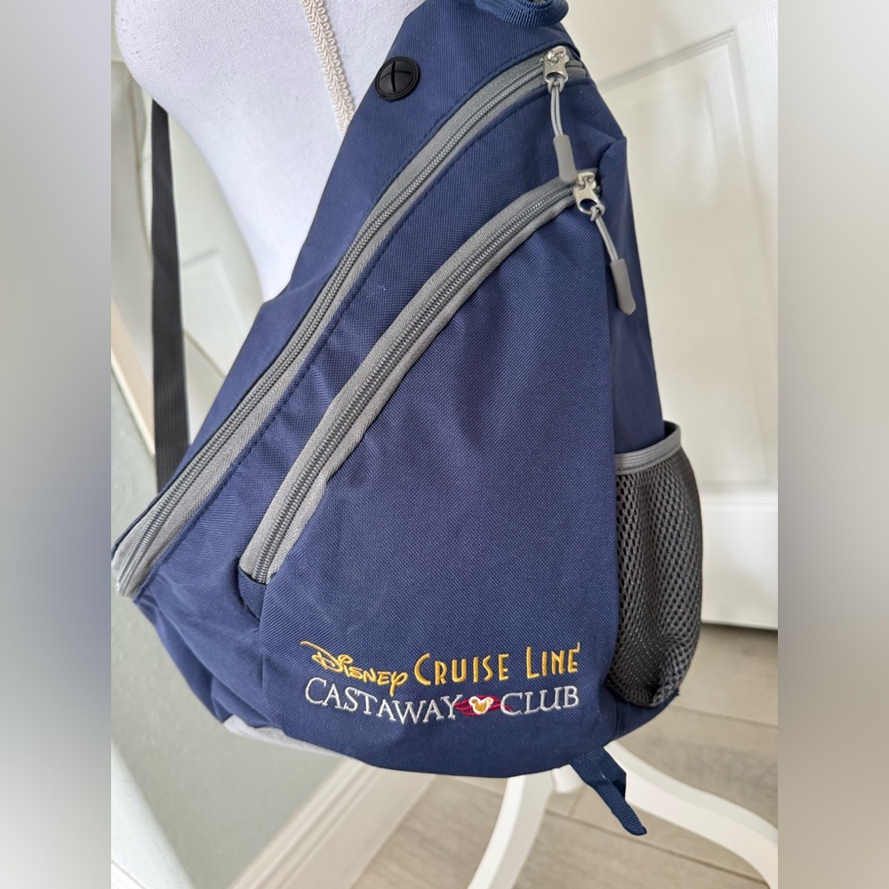 Disney Cruise Line Castaway Club Navy Sling Backpack Crossbody Travel Day Bag